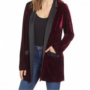 BB Dakota midnight in Paris velvet blazer in Bordeaux holiday relaxed small